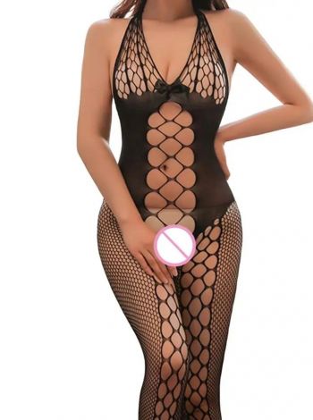 Catsuit Sexy cu Decupaj, Negru, One Size