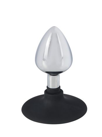Dop Anal Metal Plug cu Ventuza, Medium