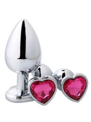 Set 3 Dopuri Metalice cu Cristal