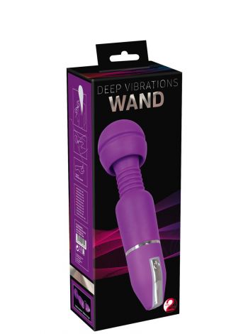 Aparat de masaj terapeutic cu vibratii Deep Wand, Violet, 25.3 cm