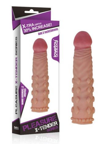 Prelungitor Penis Pleasure X-Tender Penis Sleeve Flesh 2